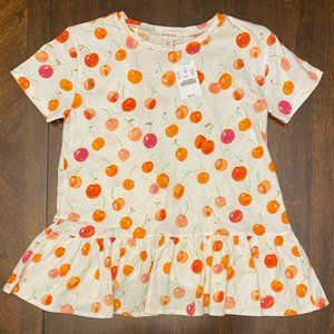 Crewcuts Size 12 Cherries Tee w/ Ruffle Back NWT